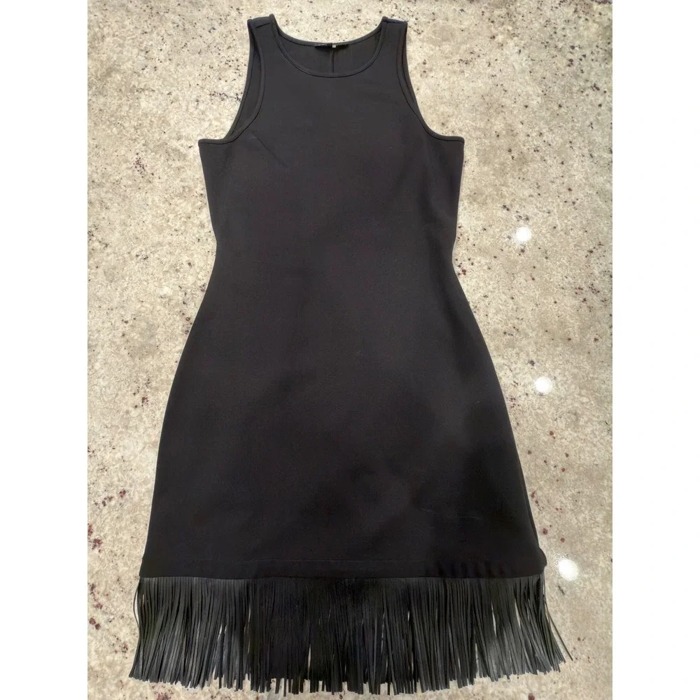 Caballero‎ Black Fringe Hem Sleeveless Dress Size S